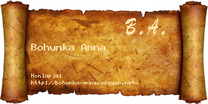 Bohunka Anna névjegykártya